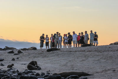 Solnedgang på stranden