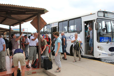 Klar i lufthavnen på Baltra