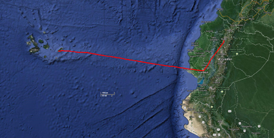 Ruten Quito til San Cristobal, Galapagos