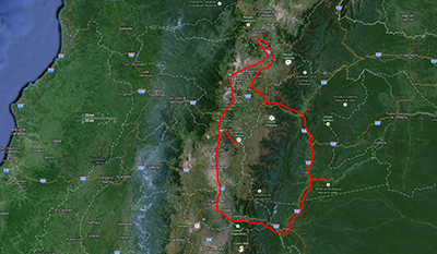 K&oslash;reruten rundt i Ecuador