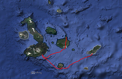 Sejlruten mellem &oslash;erne og den sidste bustur til lufthavnen