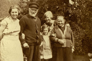 Ukendt pige, Johan Larsen Johansen, ukendt pige, Andrea Johansen og Ane Cathrine Hansen